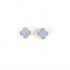 Natural Blue lace agate 12mm Clover Earrings