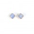 Natural Blue lace agate 12mm Clover Earrings