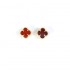 Natural Carnelian 12mm Clover Earrings