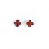 Natural Carnelian 12mm Clover Earrings