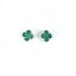 Natural Chrysoprase 12mm Clover Earrings