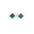 Natural Chrysoprase 12mm Clover Earrings