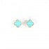 Created Amazonyte 12mm Clover Earrings