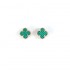 Natural Malachite 12mm Clover Earrings