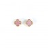 Natural Rhodonite 12mm Clover Earrings