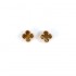 Natural Tiger Eye 12mm Clover Earrings