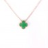 Natural Chrysoprase 15mm Clover Neaklace