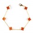 Natural Carnelian Clover Bracelet