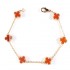 Natural Carnelian Clover Bracelet