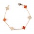 Natural Carnelian & Zircon Diamond Clover Bracelet