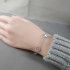 Natural Gray Mother Of Pearl & Zircon Diamond Clover Bracelet