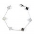 Natural Gray Mother Of Pearl & Zircon Diamond Clover Bracelet