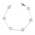 Natural Pink Mother Of Pearl & Zircon Diamond Clover Bracelet