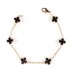 Natural Black Onyx Clover Bracelet