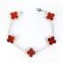 Natural Carnelian 15mm Big Clover Bracelet