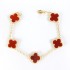 Natural Carnelian 15mm Big Clover Bracelet