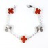 Natural Carnelian&Classic Gold 15mm Big Clover Bracelet