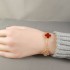 Natural Carnelian&CZ 15mm Big Clover Bracelet