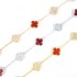 Natural Carnelian&CZ 15mm Big Clover Bracelet