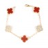 Natural Carnelian&CZ 15mm Big Clover Bracelet