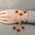 Natural Carnelian&CZ 15mm Big Clover Bracelet