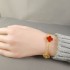 Natural Carnelian&CZ 15mm Big Clover Bracelet