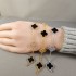 Natural Black Onyx&CZ 15mm Big Clover Bracelet