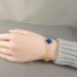 Natural Blue Onyx Agate&CZ 15mm Big Clover Bracelet