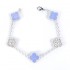 Natural Blue lace agate&CZ 15mm Big Clover Bracelet