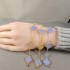 Natural Blue lace agate&CZ 15mm Big Clover Bracelet