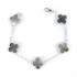 Natural Gray Mother Of Pearl 15mm Big Clover Bracelet