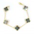 Natural Gray Mother Of Pearl 15mm Big Clover Bracelet