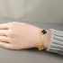 Natural Gray Mother Of Pearl&Classic Gold 15mm Big Clover Bracelet