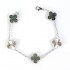 Natural Gray Mother Of Pearl&Classic Gold 15mm Big Clover Bracelet