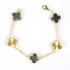 Natural Gray Mother Of Pearl&Classic Gold 15mm Big Clover Bracelet