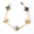 Natural Gray Mother Of Pearl&Classic Gold 15mm Big Clover Bracelet