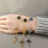 Natural Gray Mother Of Pearl&Classic Gold 15mm Big Clover Bracelet