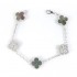 Natural Gray Mother Of Pearl&CZ 15mm Big Clover Bracelet