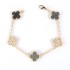 Natural Gray Mother Of Pearl&CZ 15mm Big Clover Bracelet