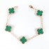 Natural Malachite 15mm Big Clover Bracelet