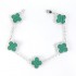 Natural Malachite 15mm Big Clover Bracelet