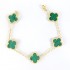 Natural Malachite 15mm Big Clover Bracelet