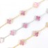 Natural Pink Mother Of Pearl 15mm Big Clover Bracelet