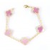 Natural Pink Mother Of Pearl 15mm Big Clover Bracelet