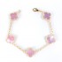 Natural Pink Mother Of Pearl 15mm Big Clover Bracelet