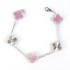 Natural Pink Mother Of Pearl&Classic Gold 15mm Big Clover Bracelet