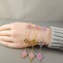 Natural Pink Mother Of Pearl&Classic Gold 15mm Big Clover Bracelet