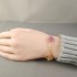 Natural Pink Mother Of Pearl&Classic Gold 15mm Big Clover Bracelet