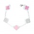 Natural Pink Mother Of Pearl&CZ 15mm Big Clover Bracelet