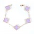 Natural Purple lace agate 15mm Big Clover Bracelet